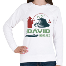 PRINTFASHION Horgász - Névvel - Női pulóver - Fehér