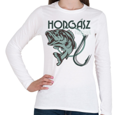 PRINTFASHION horgász - Női hosszú ujjú póló - Fehér