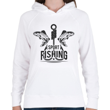 PRINTFASHION horgász - Női kapucnis pulóver - Fehér női pulóver, kardigán