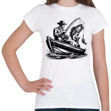 PRINTFASHION horgász - Női póló - Fehér női póló