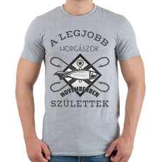 PRINTFASHION Horgász november - Férfi póló - Sport szürke