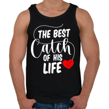 PRINTFASHION Horgász páros - a legjobb fogás 2 - Férfi atléta - Fekete atléta, trikó