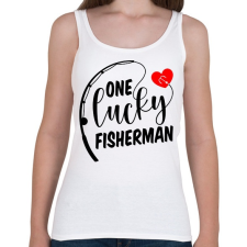 PRINTFASHION Horgász páros - egy szerencsés horgász - Női atléta - Fehér női trikó