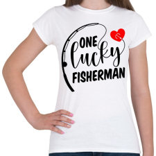 PRINTFASHION Horgász páros - egy szerencsés horgász - Női póló - Fehér női póló
