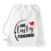 PRINTFASHION Horgász páros - egy szerencsés horgász - Sportzsák, Tornazsák - Fehér