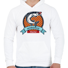 PRINTFASHION Horgász póló - Férfi kapucnis pulóver - Fehér