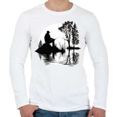 PRINTFASHION Horgász relax - Férfi hosszú ujjú póló - Fehér