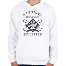 PRINTFASHION Horgász szeptember - Gyerek kapucnis pulóver - Fehér