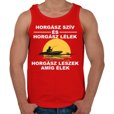 PRINTFASHION Horgász szív - Férfi atléta - Piros