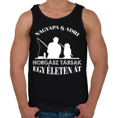 PRINTFASHION Horgász társak - Nagyapa és unoka névvel - Férfi atléta - Fekete