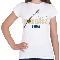 PRINTFASHION Horgász unoka - Női póló - Fehér