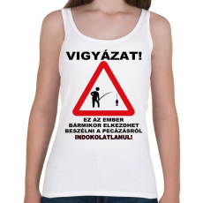 PRINTFASHION HORGÁSZ VESZÉLY - Női atléta - Fehér