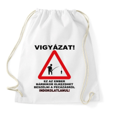 PRINTFASHION HORGÁSZ VESZÉLY - Sportzsák, Tornazsák - Fehér tornazsák