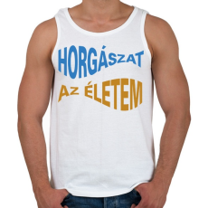 PRINTFASHION Horgászat az életem - halformában - Férfi atléta - Fehér