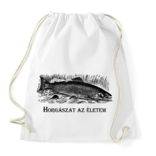 PRINTFASHION Horgászat az életem - Sportzsák, Tornazsák - Fehér tornazsák