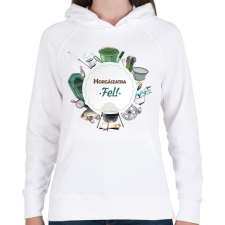 PRINTFASHION Horgászatra fel! - Női kapucnis pulóver - Fehér női pulóver, kardigán