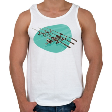 PRINTFASHION Horgászbotok - Férfi atléta - Fehér