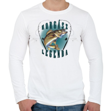 PRINTFASHION Horgászlegenda - Férfi hosszú ujjú póló - Fehér férfi póló