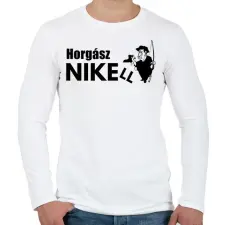 PRINTFASHION HORGÁSZNI KELL - Férfi hosszú ujjú póló - Fehér férfi póló