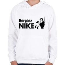 PRINTFASHION HORGÁSZNI KELL - Gyerek kapucnis pulóver - Fehér gyerek pulóver, kardigán