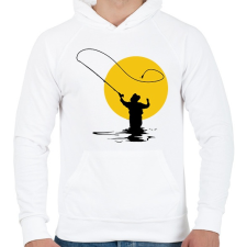 PRINTFASHION Horgászok ásza - Férfi kapucnis pulóver - Fehér férfi pulóver, kardigán