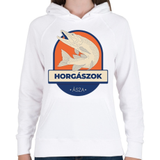 PRINTFASHION Horgászok ásza - Női kapucnis pulóver - Fehér