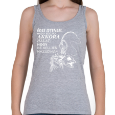 PRINTFASHION Horgászok fohásza - fehér - Női atléta - Sport szürke női trikó