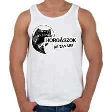 PRINTFASHION Horgászok ne zavarj - Férfi atléta - Fehér atléta, trikó