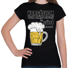 PRINTFASHION Horgászom csak akkor zavarj ha sört hoztál - Női póló - Fekete