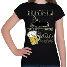 PRINTFASHION Horgászom csak akkor zavarj ha sört hoztál - Női póló - Fekete