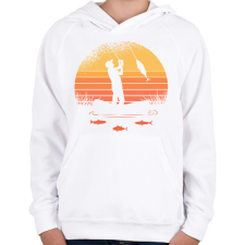 PRINTFASHION Horgászos - Gyerek kapucnis pulóver - Fehér gyerek pulóver, kardigán