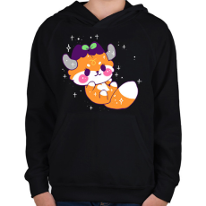 PRINTFASHION Horoszkóp - BIKA - Gyerek kapucnis pulóver - Fekete