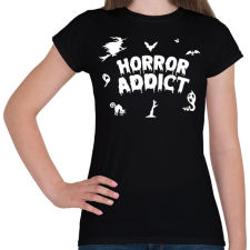 PRINTFASHION Horror addict - Női póló - Fekete női póló