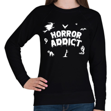 PRINTFASHION Horror addict - Női pulóver - Fekete