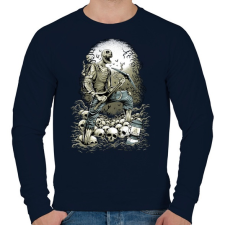 PRINTFASHION Horror bányász - Férfi pulóver - Sötétkék férfi pulóver, kardigán