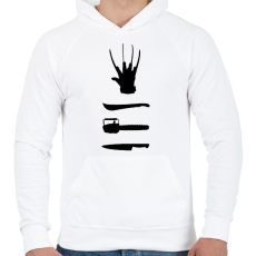 PRINTFASHION Horror - Férfi kapucnis pulóver - Fehér