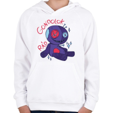 PRINTFASHION Horror figura - gondolok rád 2 - Gyerek kapucnis pulóver - Fehér