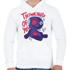 PRINTFASHION Horror figura - rád gondolok - Férfi kapucnis pulóver - Fehér férfi pulóver, kardigán