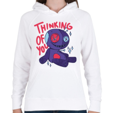 PRINTFASHION Horror figura - rád gondolok - Női kapucnis pulóver - Fehér női pulóver, kardigán