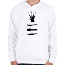 PRINTFASHION Horror - Gyerek kapucnis pulóver - Fehér