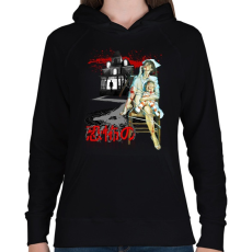 PRINTFASHION Horror House - Női kapucnis pulóver - Fekete