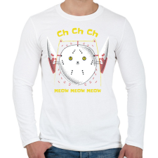 PRINTFASHION Horror macska - Férfi hosszú ujjú póló - Fehér férfi póló