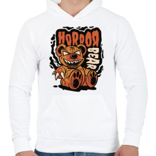 PRINTFASHION Horror medve - Férfi kapucnis pulóver - Fehér férfi pulóver, kardigán