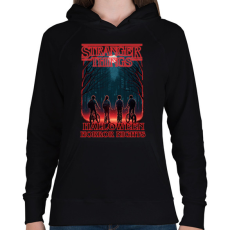 PRINTFASHION Horror nights - Női kapucnis pulóver - Fekete