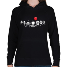 PRINTFASHION horror szereplők #3 - Női kapucnis pulóver - Fekete női pulóver, kardigán