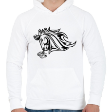 PRINTFASHION Horse Face - Férfi kapucnis pulóver - Fehér