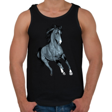 PRINTFASHION Horse - Férfi atléta - Fekete atléta, trikó