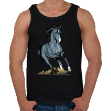PRINTFASHION Horse - Férfi atléta - Fekete atléta, trikó