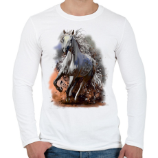 PRINTFASHION horse - Férfi hosszú ujjú póló - Fehér