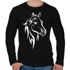 PRINTFASHION Horse - Férfi hosszú ujjú póló - Fekete férfi póló
